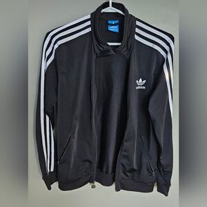 Adidas Full Zip Sweater Stripes Black White Size Small Jacket Medium Athleisure